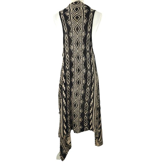 Blu Pepper Duster Cardigan Women M Southwestern Open Front Sleeveless Aztec Boho - Picture 2 of 16